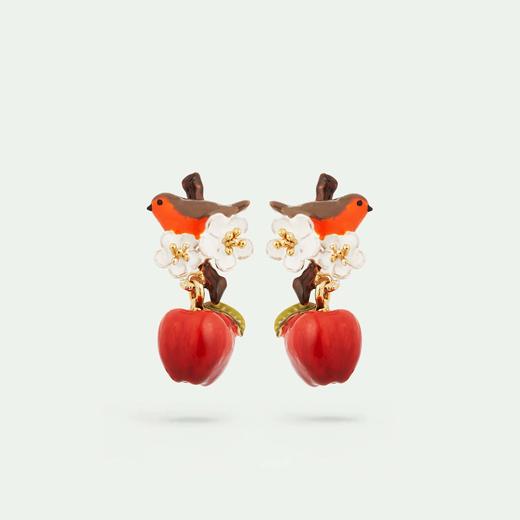 北京仓｜Les Nereides-Robin and apple-红苹果与知更鸟 耳环［法国设计师］ 商品图1