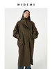 HIDEMI 日本进口阳离子纱线斗篷蝙蝠袖双层不对称领宽松长款风衣 商品缩略图2