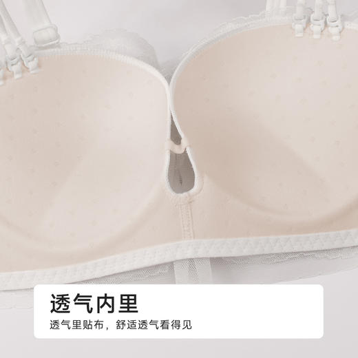 都市丽人自然舒适B杯常规内衣中厚蕾丝树脂胶圈常规文胸LBH1M2 商品图6