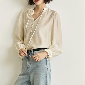 【Y*L同源天丝】SUSX手工定制玫瑰花天丝衬衫C12TJ-99935（下单3-7天发货）