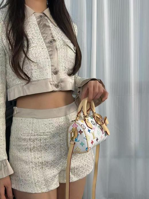 新款现货秒发   驴家白三彩村上隆再版系列NanoSpeedy手袋手拿枕头斜跨包（CB） 商品图6