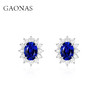 GAONAS 培育蓝宝石【矿工的眼泪】经典椭圆贵气奢华蓝色耳钉10161EB 商品缩略图0