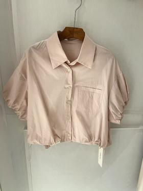 【门店同款】ENJOY夏季泡泡袖下抽绳衬衣 157462254