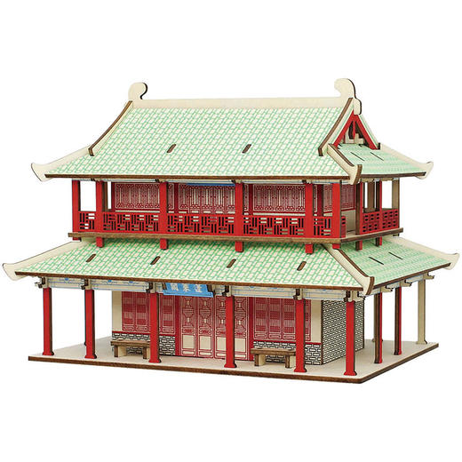 厂家批发木制3D立体拼图儿童手工课活动材料木制拼装建筑模型玩具 商品图1