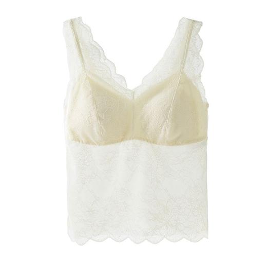 【专属特价】熙世界2025春夏明星同款法式蕾丝吊带背心女一片式胸垫美背内搭文胸一体 商品图4