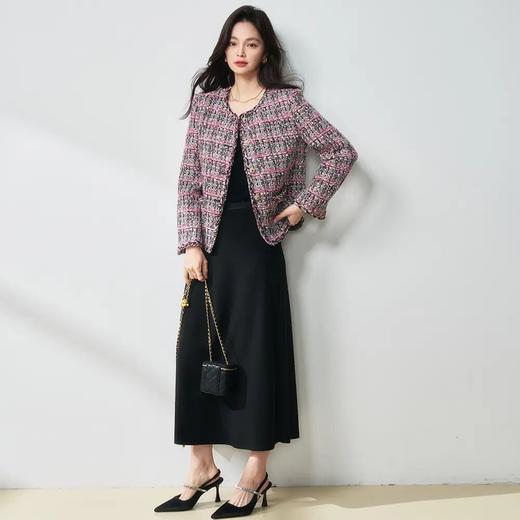 【高货sh】全新升级【铂金会员441/天猫599/差价158】(40959) 洛诗琳25春荆棘玫瑰粉色悬浮花纱玫红色气质小香风外套女 商品图2