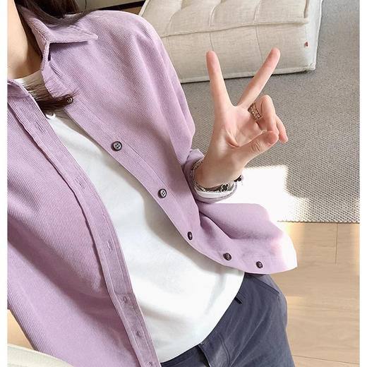 春信衬衫！2025早春特调加厚百搭时尚灯芯绒休闲长袖衬衫棉感宽松衬衣！ 商品图1