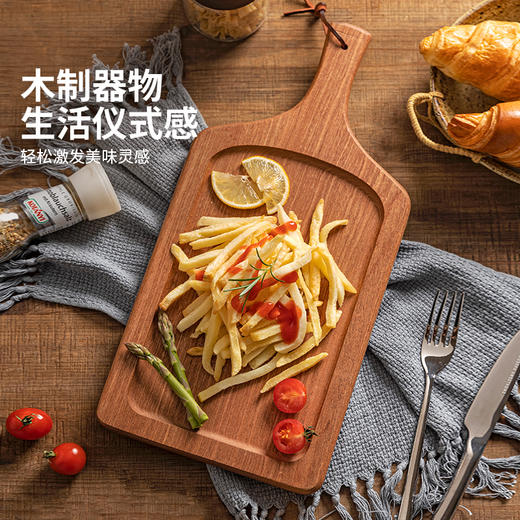 摩登主妇乌檀木牛排餐盘西餐盘子面包披萨盘长方形牛排板木质托盘 商品图1