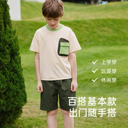 英氏儿童裤子夏季透气休闲男童中裤中大童运动休闲裤2025新款裤子 商品图3