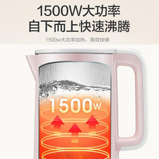 苏泊尔（SUPOR） 电水壶1.5L大容量家用无缝内胆保温烫自动断电不锈钢内胆烧水敏特渠产品C SW-15S02A 1.5L 商品图3