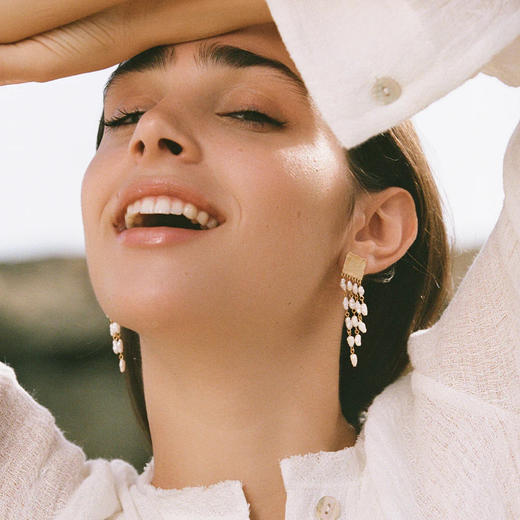 在途4周到｜Agapee-Sappho-珍珠 贝母 耳钉［法国设计师］ 商品图0