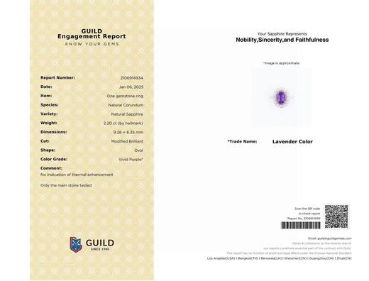 2.2ct刻面紫蓝宝戒指 商品图4