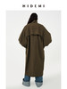 HIDEMI 日本进口阳离子纱线斗篷蝙蝠袖双层不对称领宽松长款风衣 商品缩略图5