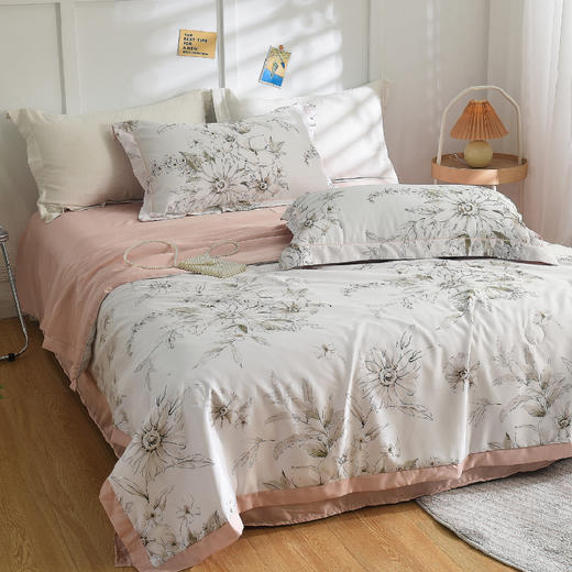 水星家纺 莫代尔四件套-耀·春风蔓洛200*230cm 商品图1