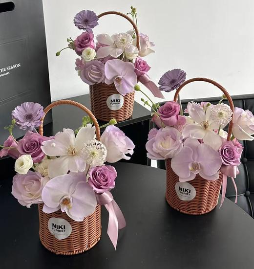 紫色系手提花篮 商品图0