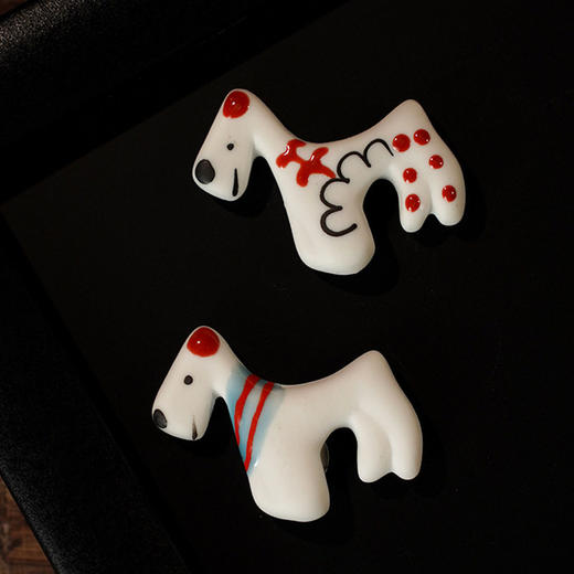 景德镇陶瓷冰箱贴景区摆摊咖啡店装饰贴手绘卡通可爱风陶瓷工艺品 商品图3