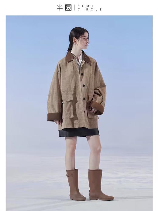 半圆/D24208147/报纸印花翻领外套 商品图2