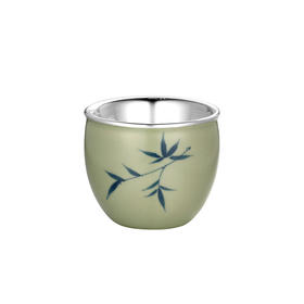 竹清瓷银杯