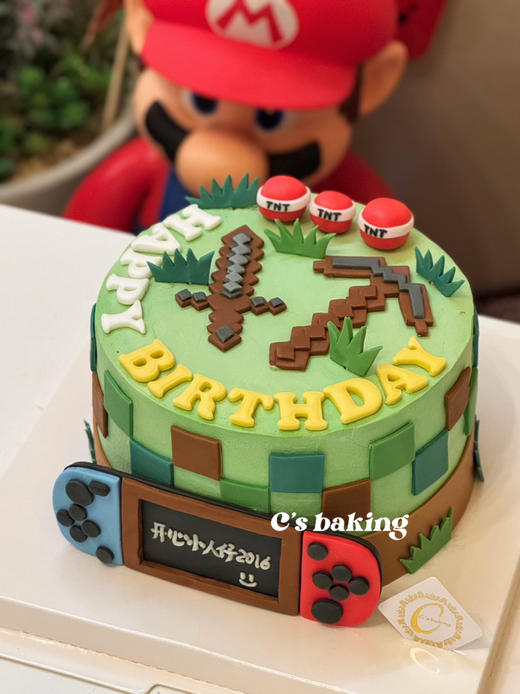 手游#我的世界 #minecraft #男生男孩推荐款 忌廉蛋糕【半翻糖蛋糕需提前2天预订】（默认自提，收费配送请联系客服） 商品图0