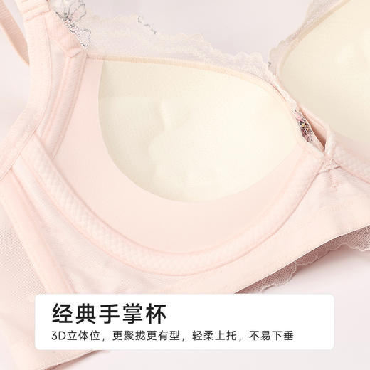 都市丽人自然舒适B杯常规内衣中厚蕾丝无钢圈常规文胸LBH1N1 商品图7