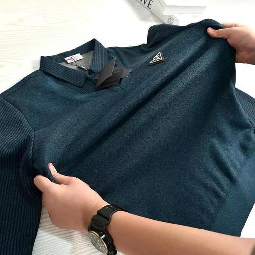 【 复古休闲！轻奢时尚！】P*A*A（普拉达）春季自留款，针织衫毛衣假两件！小胸标LOGO徽章！弹力衣身，做工精良！ 商品图9