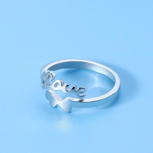巧兰轩仿纯银开口love戒指环淘宝韩国饰品韩国版时尚工厂直销女款 商品图0