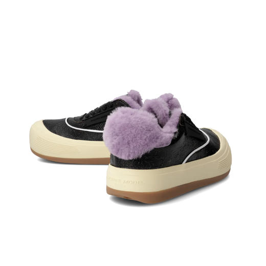 PHILIPPE MODEL 女士字母徽标裂纹皮革 Big Model 休闲运动鞋 黑色 MOLD CVF1 CR 商品图3