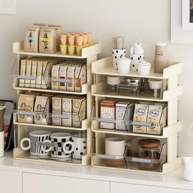 摩登主妇杯子收纳置物架水杯架子桌面茶包胶囊速溶咖啡多层整理盒