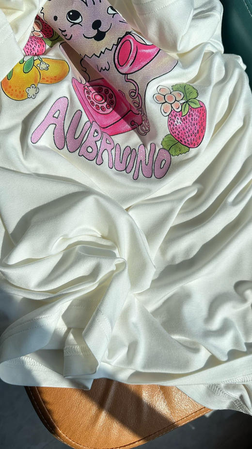 【2月21日 上午12:30 秒杀】莫代尔T恤 设计师品牌 围绕“Call me”而诞生的猫咪印花图案趣味长袖T 商品图11