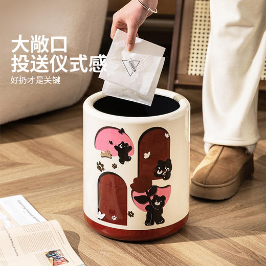 摩登主妇垃圾桶中古风家用客厅轻奢高档厨房卫生间卧室新款大容量 商品图2