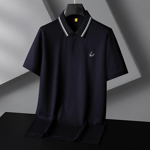 【桑蚕丝】【莫代尔】【亚麻】【DG】大依优型大码男装轻奢短袖POLO衫桑蚕丝体恤衫夏季翻领上衣运动T恤男士胖子 商品图5