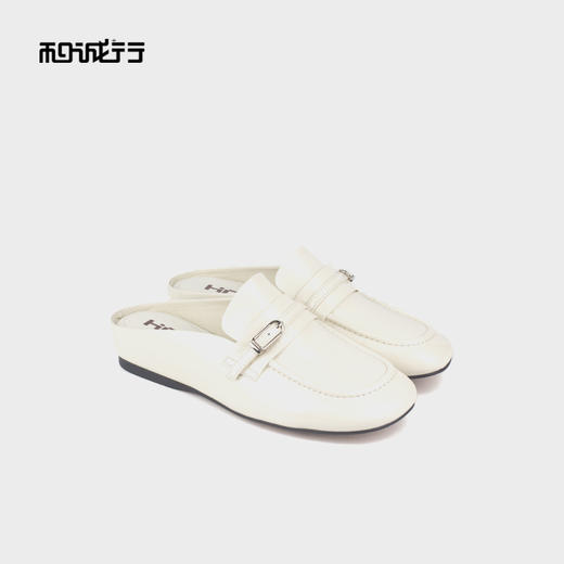 和诚行 2025夏季新款时尚百搭平底单鞋女真皮舒适包头拖鞋0070557 商品图0
