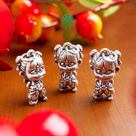 吊坠足银 玉美人菲菲/足银哪吒吊坠约24*14mm/多样性发一