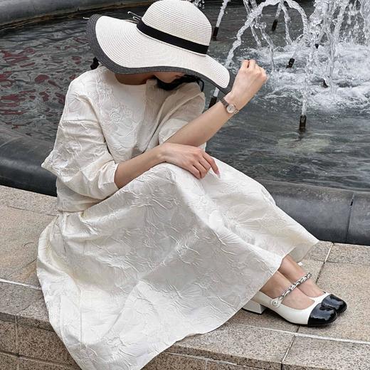 顺丰包邮洛诗琳99750小圆领宽松上衣肌理感阔褶蓬蓬伞裙套装85061 商品图3