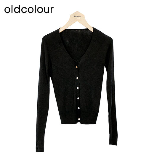 Oldcolour春季新品时尚纯色气质百搭通勤毛织套头衫P12052203 商品图0