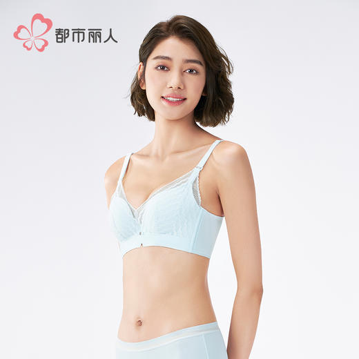 都市丽人自然舒适B杯常规内衣中厚蕾丝无钢圈常规文胸LBH1M1 商品图2