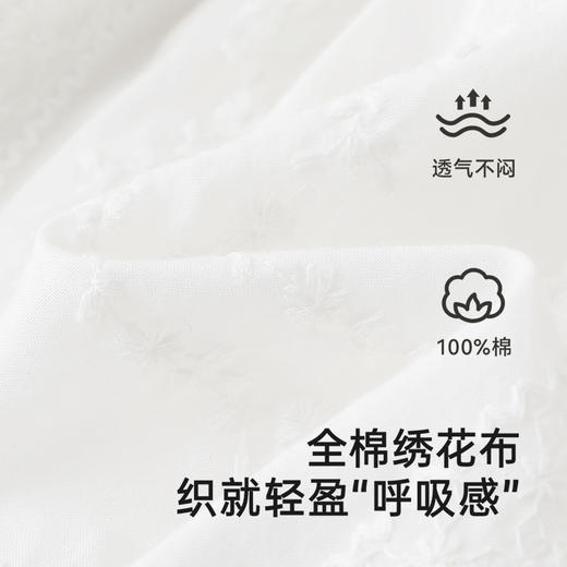 英氏女童裙子夏季短袖透气女连衣裙甜美纯棉公主裙2025新款小白裙 商品图1