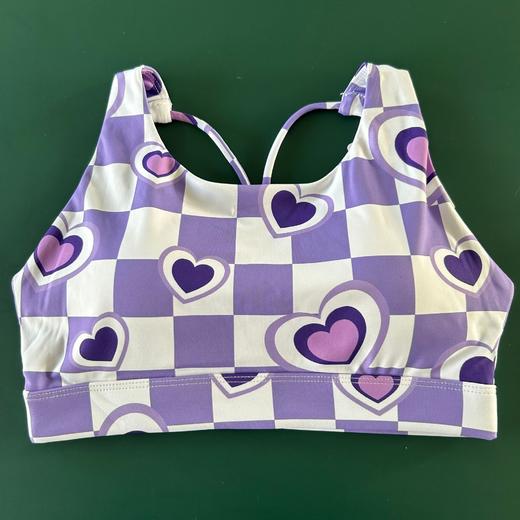 【126元任选2件】跃牌【漫西】系列 网红个性时尚撞色格瑜伽服背心女带胸垫健身运动内衣文胸Y267 商品图7