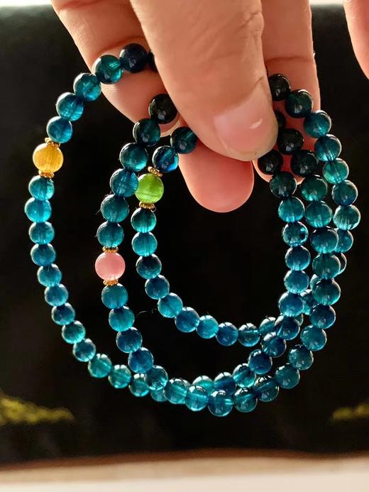 5mm-6mm多圈猫眼蓝碧玺手串 商品图2