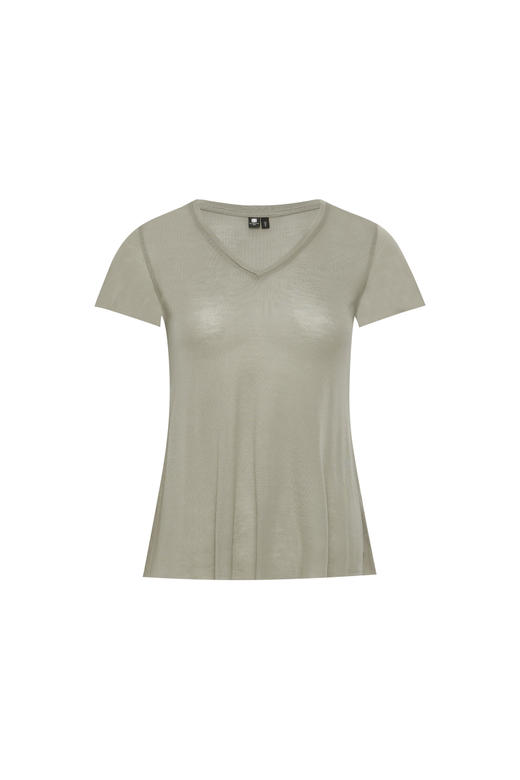 oneup兰精天丝V领短袖散口T恤 商品图6