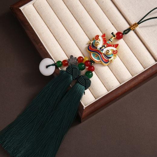 景泰蓝醒狮汽车挂件本命年2024新款流苏车载内吊饰后视镜挂饰吊坠 商品图3