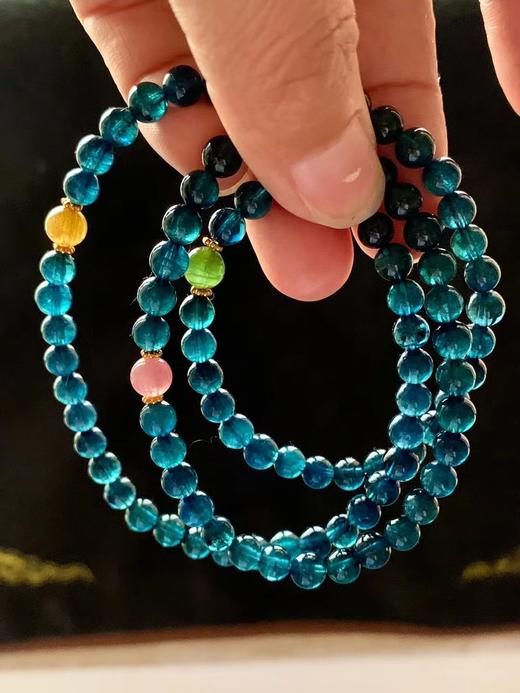 5mm-6mm多圈猫眼蓝碧玺手串 商品图1