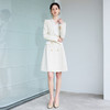 IWY/高级感米白色缎面西装连衣裙女春季长袖新款职业裙装Q1014 商品缩略图2