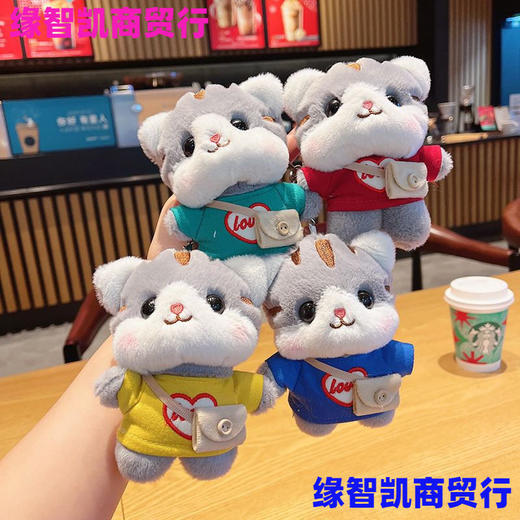 挎包卫衣猫咪书包挂饰钥匙扣公仔挂件毛绒玩具批发迷你玩偶布娃娃 商品图0
