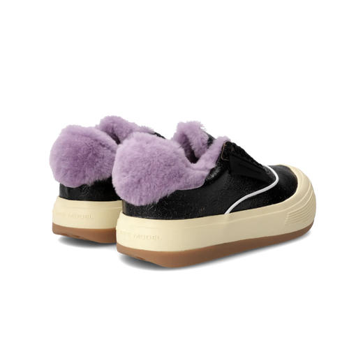 PHILIPPE MODEL 女士字母徽标裂纹皮革 Big Model 休闲运动鞋 黑色 MOLD CVF1 CR 商品图2