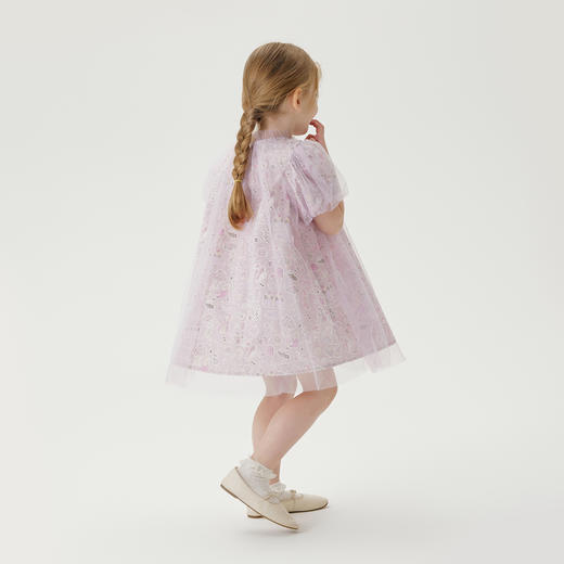 【马克珍妮 芦芙】夏装新款 女童梦幻泡泡袖网纱连衣裙230869 商品图1