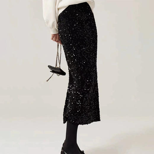 【CHAN*L同款】SUSX复古亮片鱼尾裙C12TJ-99984（下单3-7天发货） 商品图1