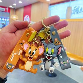 新款猫和老鼠钥匙扣跨境礼物汽车书包挂件网红爆款公仔钥匙链批发