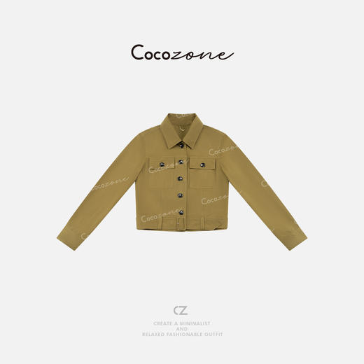 COCO ZONE 早春工装风小众单排扣女式短款外套CD1A0291 商品图0