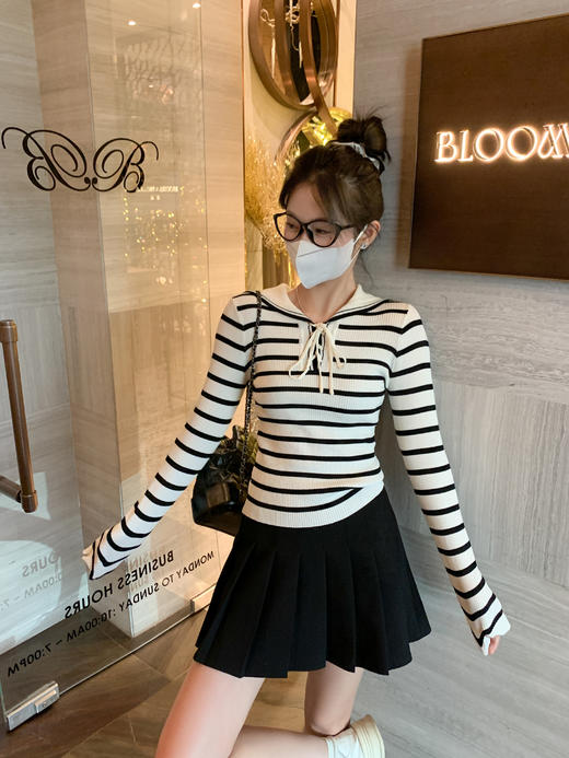 【129元任选2件】现货！海军领条纹针织衫 商品图5